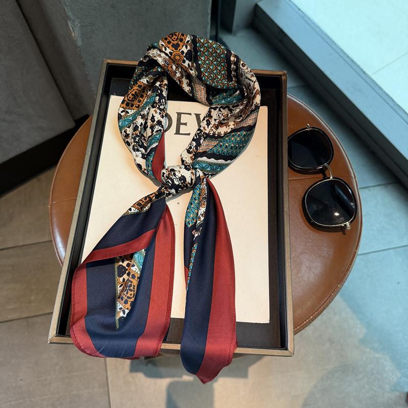 Bohemian Versatile Waist Sunscreen Baotou Shawl Silk Cool Sense Fashion Big Triangle Scarf Scarf With Silk Scarf Outside