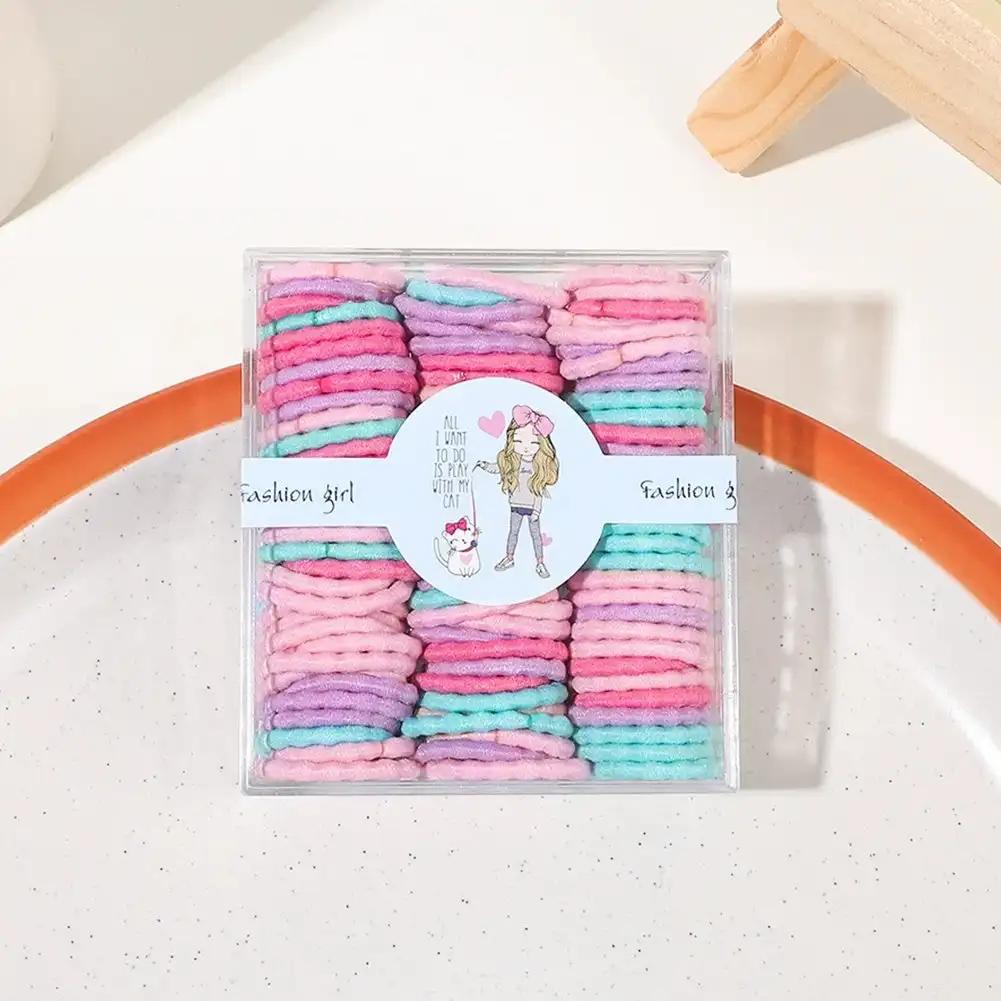 100pcs/set Colorful Hair Bands Girl Candy Color Elastic Rubber Band Hair Band Child Baby Headband Scrunchie Hair Accessories