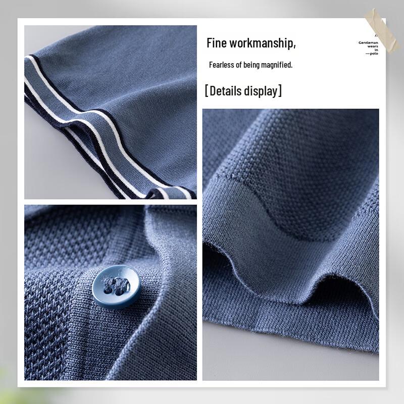 Shanshan Men's Cool-Touch Silk Blend Business Casual Polo