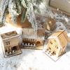 Christmas LED Light Wooden House Luminous Cabin Merry Christmas Decorations For Home DIY Xmas Tree Ornaments Kids Gifts New
