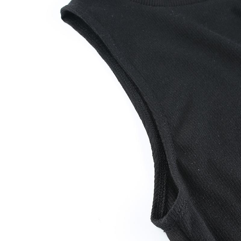 Harajuku Solid Jumpsuit Donna Senza maniche Aderente Sexy Body nero Top Moda Streetwear Vintage Y2k Gothic Body Abbigliamento