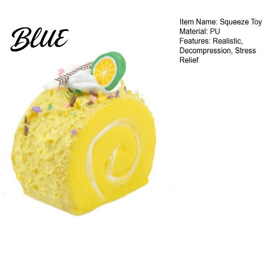 Photo Prop Squeeze Toy Slow Rebound PU Fidget Soft Elastic Decompression Realistic Food Cake Roll Shape Stress Relief Photography