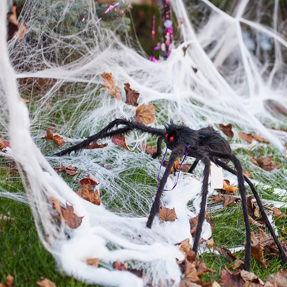 Giant Halloween Spider Decor Realistic Scary Prank Jumbo Fluffy Spider Creepy Crawler Halloween Party/Haunted House/Bar Scare Spider Decor