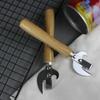 Pointed Head Wooden Handle Can Opener Manual Lid Remover Kitchen Gadgets Bottle Opener  Bar