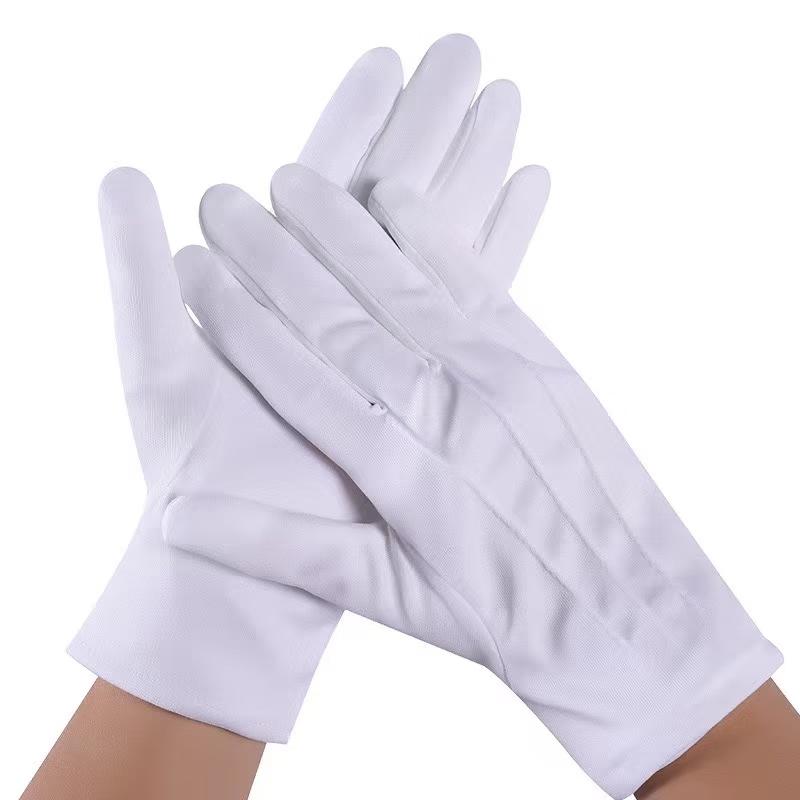 Professional White Etiquette Gloves - 12 Pairs