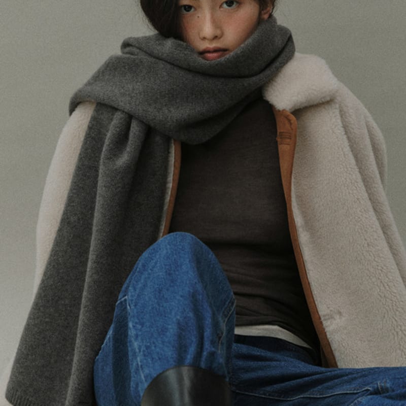 Blank03 Cashmere Blend Knit Muffler (6colors)