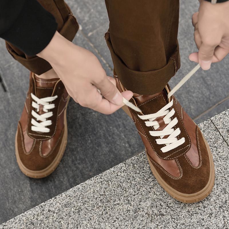 Mode 2024 Neue Luxus-Casual-Sneaker Komfort Sportliche Flats Herrenschuhe Vielseitige Outdoor-Wanderschuhe Echtes Leder Herrenschuhe