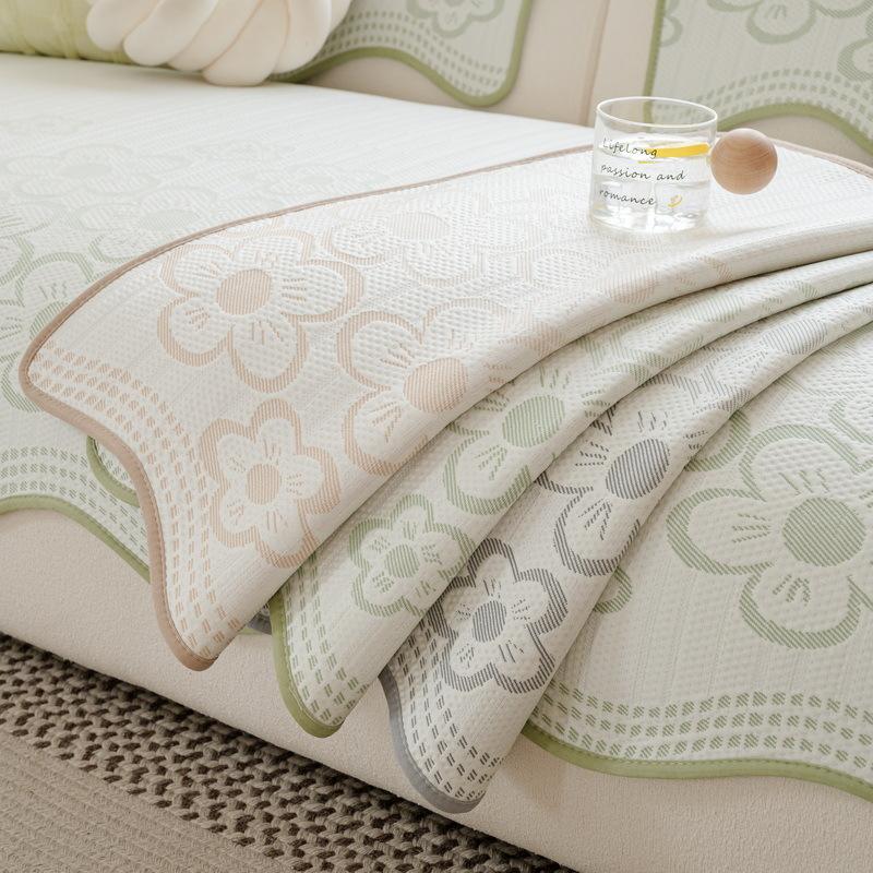Summer Non-Slip Sofa Cover Modern Solid Color Couch Protector Cushion Thickened Backrest Towel Stylish And Durable Seat Mat