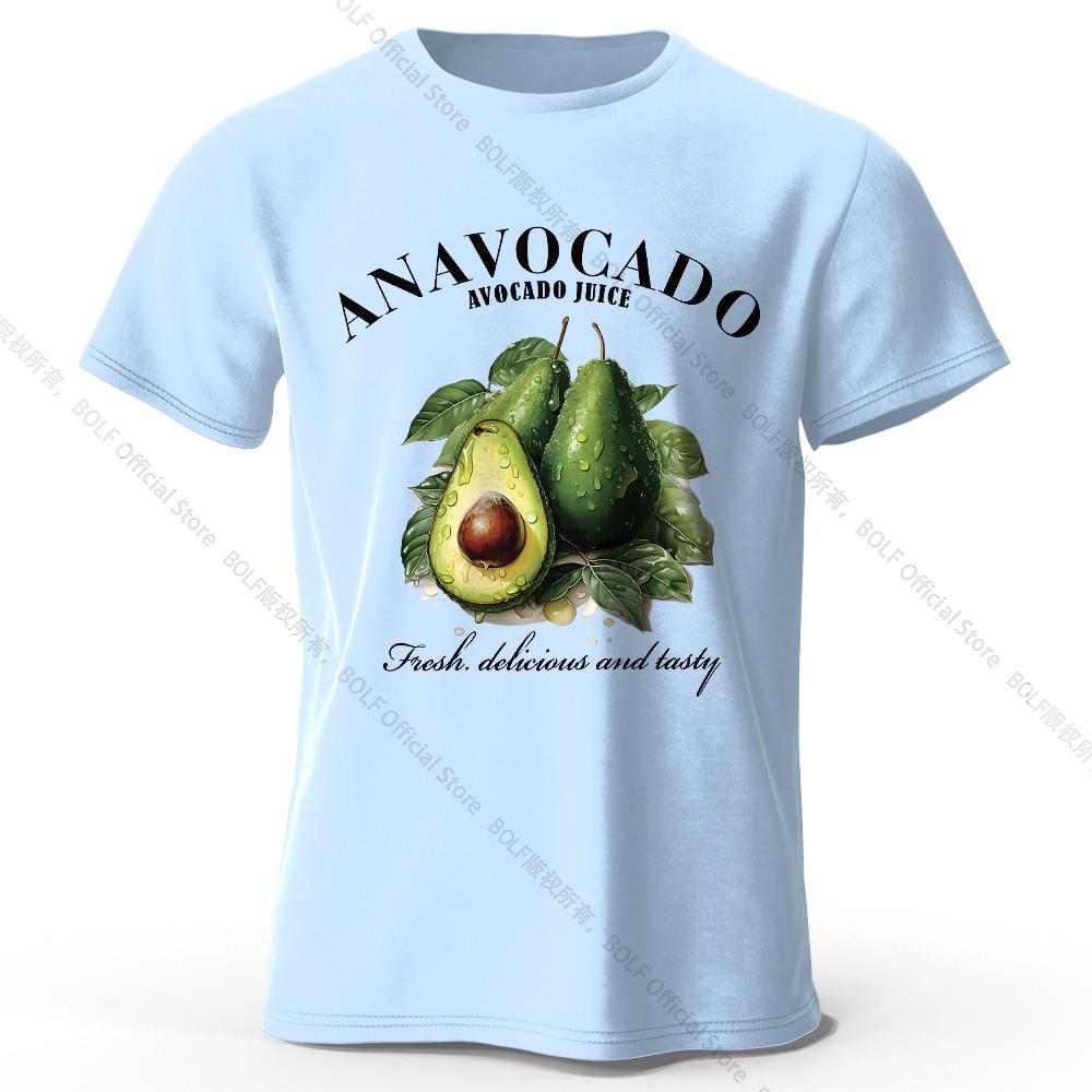 100% Cotton Fresh Avocado Tee - Minimalist Fruit Design Soft Comfortable Basic Top for Casual Everyday Wear