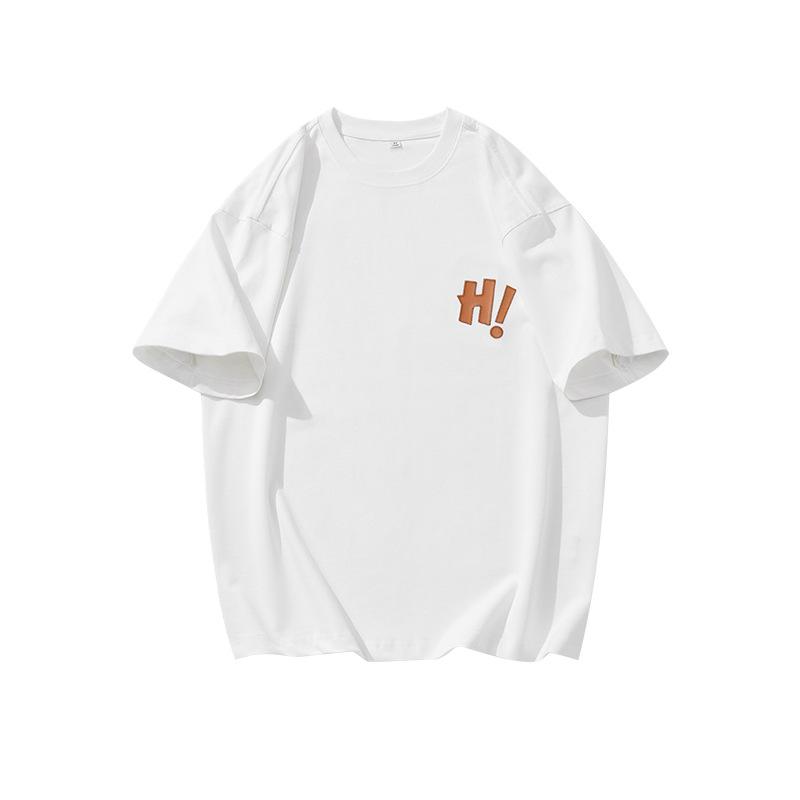 Heavy Cotton Letter Printed Short-sleeved T-shirt Men s Summer Loose Half-sleeved Top M белый 5098₽