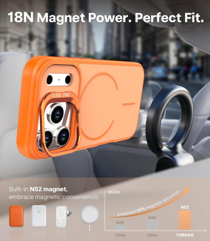 Quality Magnetic Matte Metal Lens Stand For Magsafe Case For iPhone 17 Pro Max Air 16 Plus 15 14 13 12 11 Wireless Charge Cover
