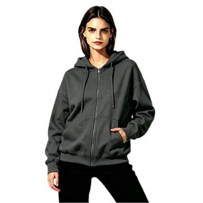 Colorful Loose Fit Zipper Hoodie Sweatshirt