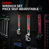 Adjustable Pipe Wrench Set Self-Tightening Jaw Multifunctional Spanner for Plumbing Automotive Home Repair with Storage Bag