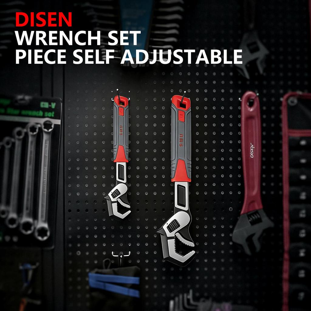 Adjustable Pipe Wrench Set Self-Tightening Jaw Multifunctional Spanner for Plumbing Automotive Home Repair with Storage Bag
