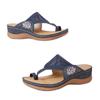 Summer new sandals women's large size simple embroidered flower sandals breathable toe flip-flops