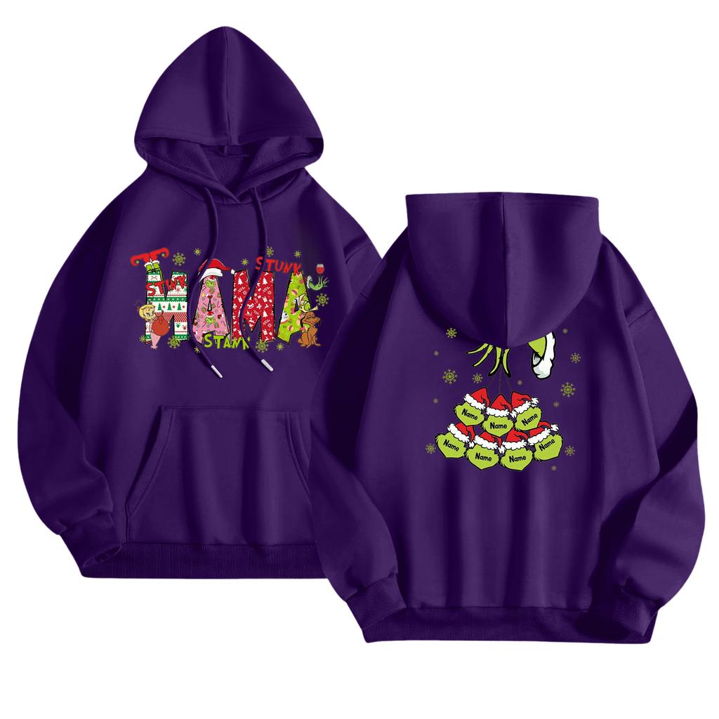 Women's Fashionable Casual Long-Sleeved Hooded Printed Sweatshirt