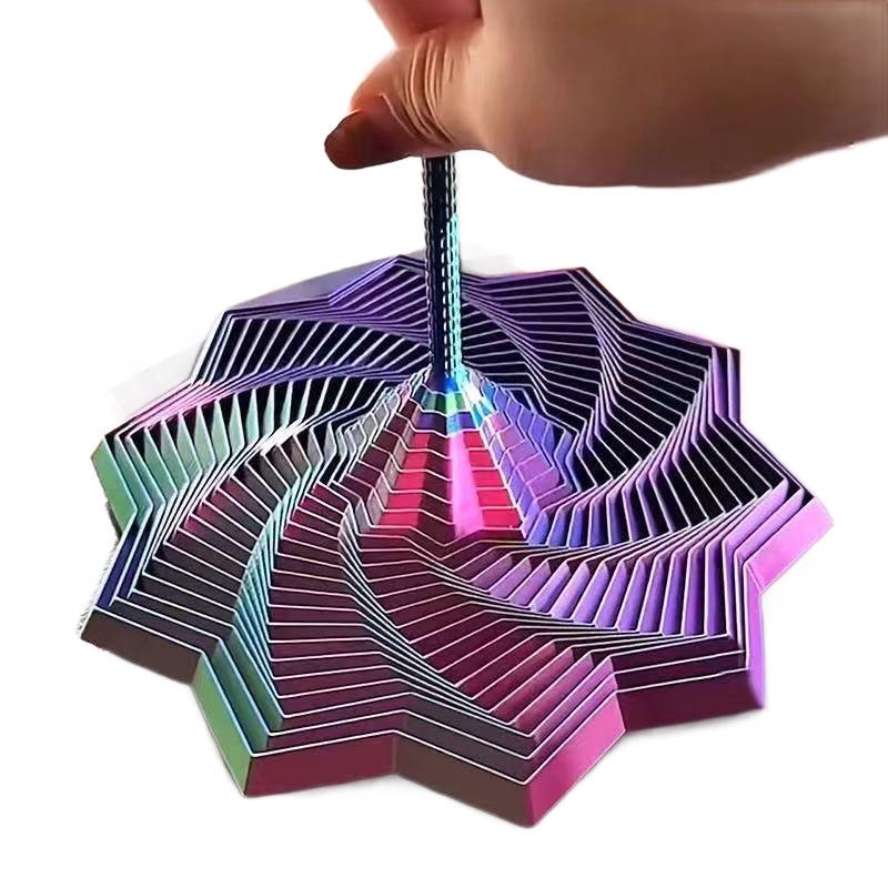3D Printed Sensory Fidget Star Robot: Hexagonal Spiral Tower with Handle