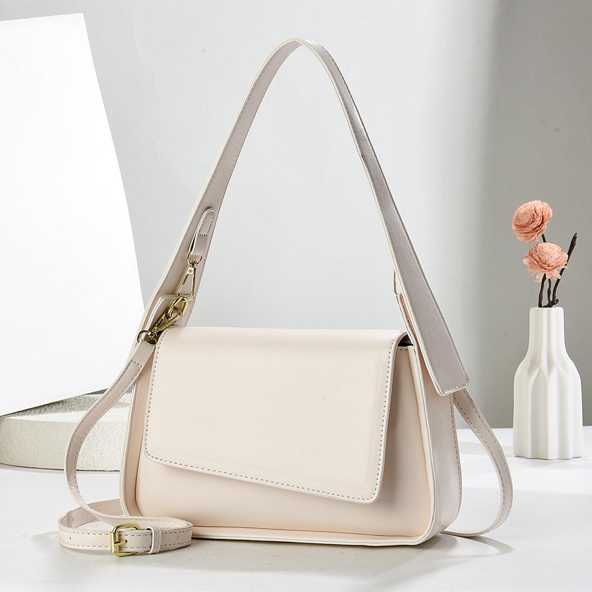 

Elegant Solid Color Single Shoulder Crossbody Bag - 2025 New Casual Fashion for Women грязно-белый