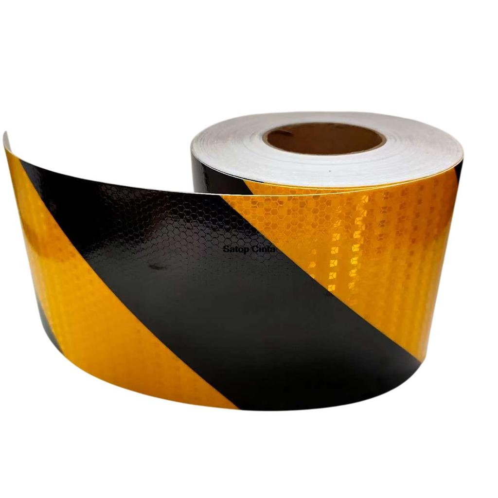 5cm/10cm/15cm/20cm*5M Yellow-Black Reflective Material Right Twill Adhesive Reflectors Tape Waterproof Stickers Sheets For Truck