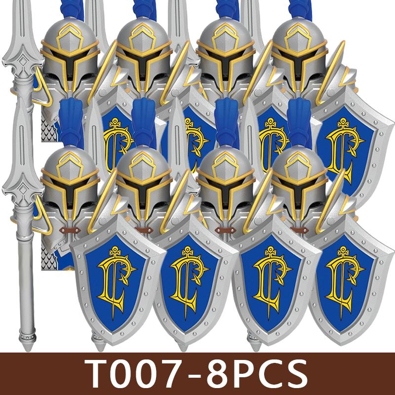 Medieval Castle Soldier Figures Building Blocks Military Dragon Knight Guard Armored Warrior Infantry Sword Spear Bricks Toy Boy