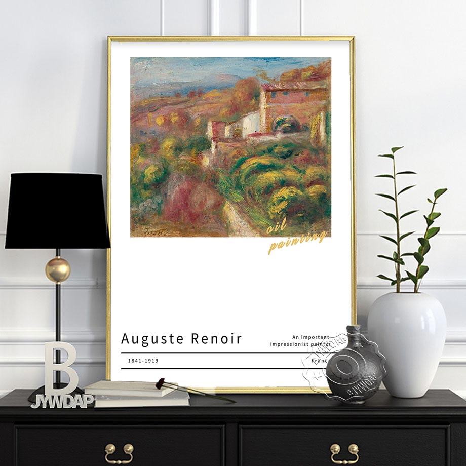 France Pierre-Auguste Renoir Canvas Painting, Auguste Renoir Impressionism Exhibition Museum Poster, Vintage Oil Paint Home Decor No Frame