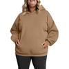 Women's Fashionable Casual Large-sized Long-sleeved Hooded Solid-color Sweatshirt