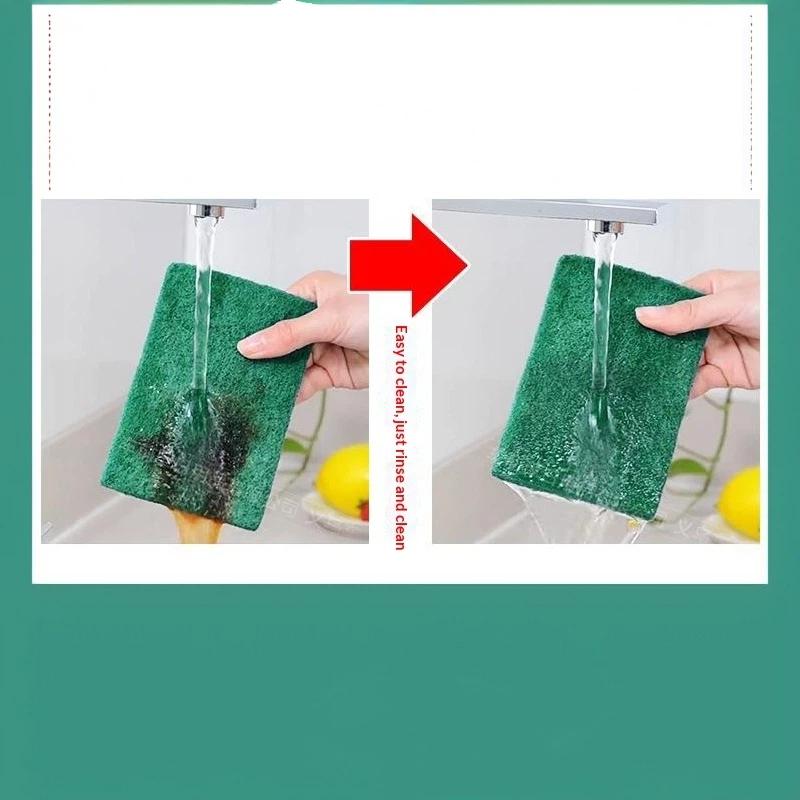 5Pcs Abrasive Hand Scouring Pad Abrasive Sponge Scourer Pads Polishing Cleaning Tools Square Nylon Scouring Pad