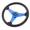 Bilratt Racingstil PU-läder 14 tum Universell passform för 6-håls rattnavadapter