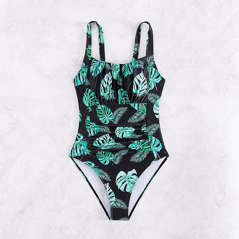 Einfarbiger einteiliger Bikini-Badeanzug