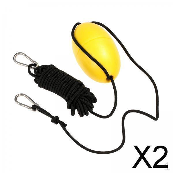 2x Marine Kayak Anchor Tow Buoy Ball Yellow