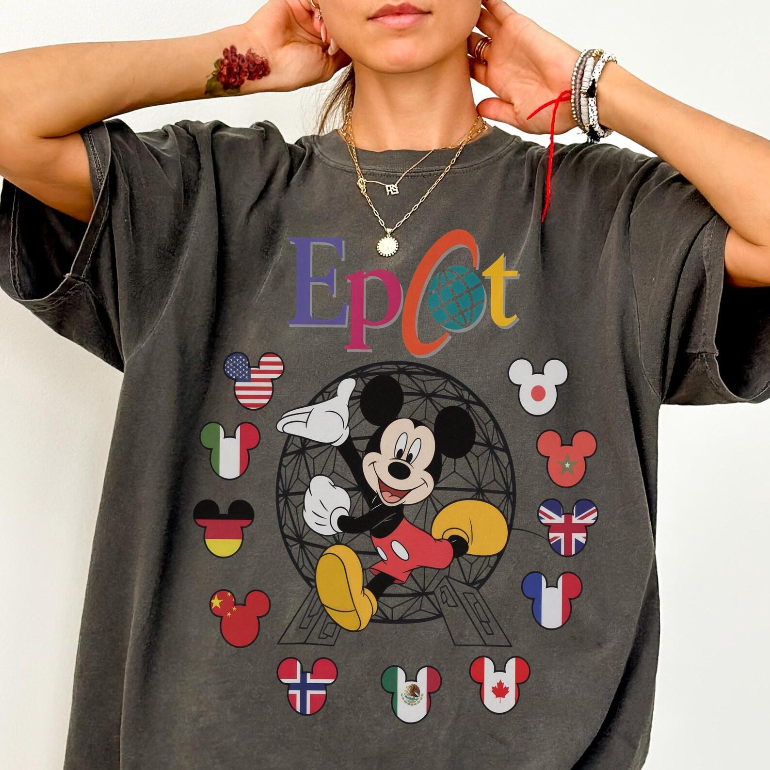 Comfort Colors Epcot Mickey Flags Shirt - Disney Family Matching Tee,EPCOT Drinking Shirt, Disney Trip 2026 Shirt,Disneyland EPCOT Tee S