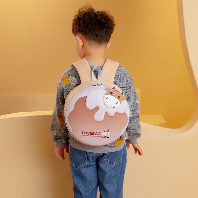 Rabbit Bear Unicorn Cow Cartoon Animal Children Round Hard Backpack Shell