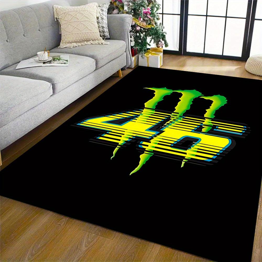 Monster Energy Drink Logo Premium Crystal Velvet Area Classic Design Nonslip Durable Polyester Area Rug For Bedroom Playroom Living Room Or Office