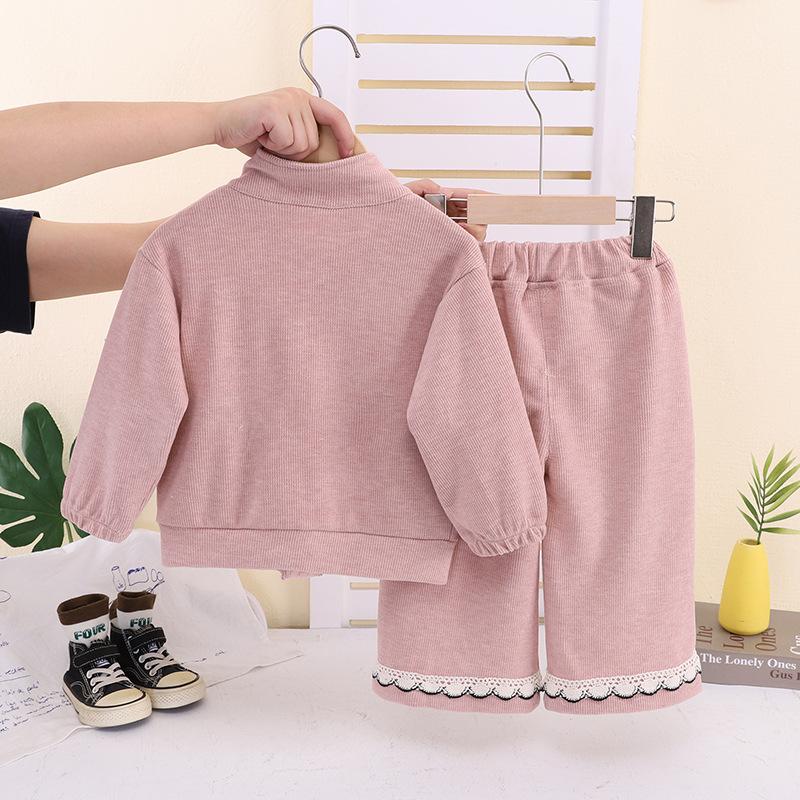 Girls Autumn Casual Sports Two Piece Set Windbreaker Hoodie Outfit Baby Kids Clothing
