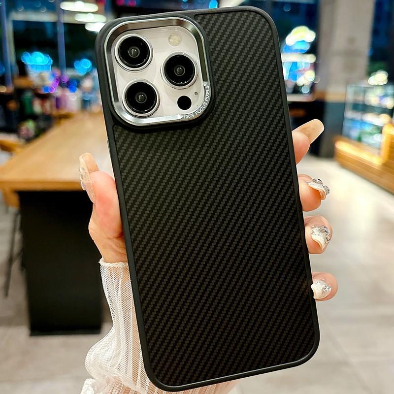 Applicable To Iphone16promax Carbon Fiber Magnetic Suction 16 Mobile Phone Case Apple 16pro Hard Case 15 Cross-border 14/13