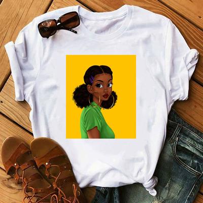 Melanin Afrika Schwarze Mädchen Grafikdruck T-Shirts Sommer Damen T-Shirt Weibliche Mode Lässige Kurzarm Tops Tee