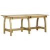 Vidaxl Garden Table, 220X74X75 Cm, Impregnated Pine Wood