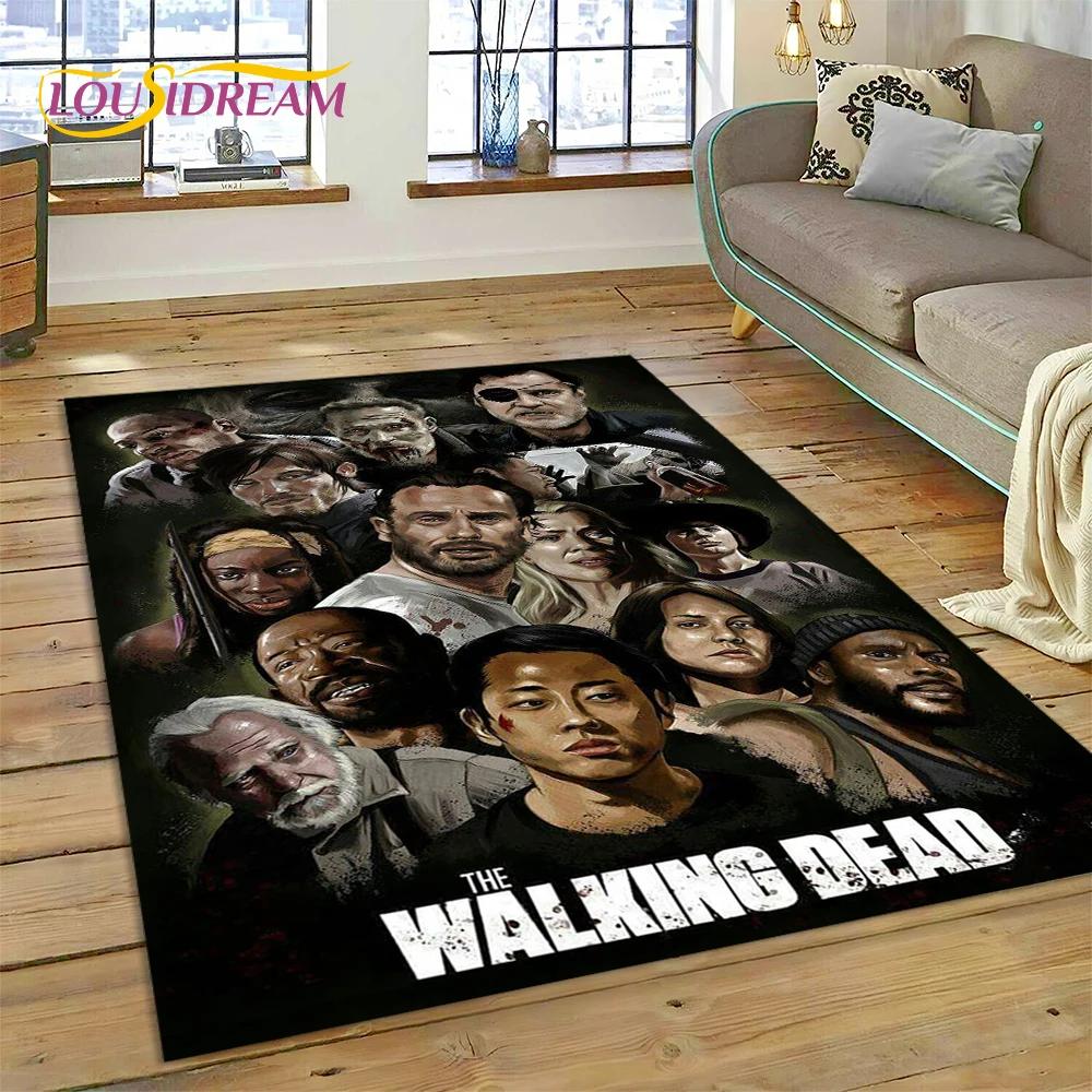 3D The Walking Dead Lincoln TWD TV Teppich für Wohnzimmer Schlafzimmer Heimdeko, Bodenmatte Rutschfest Dekoration für Sofa Fußmatte