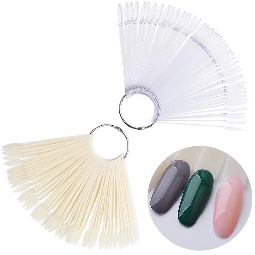 50Pcs Fan-shape Nail Art Tips Polish Board Display Practice Sticks Manicure Tool