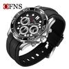 Oufannishi Men's Multifunction Waterproof Quartz Chronograph Wristwatch with Six-Hand Calendar