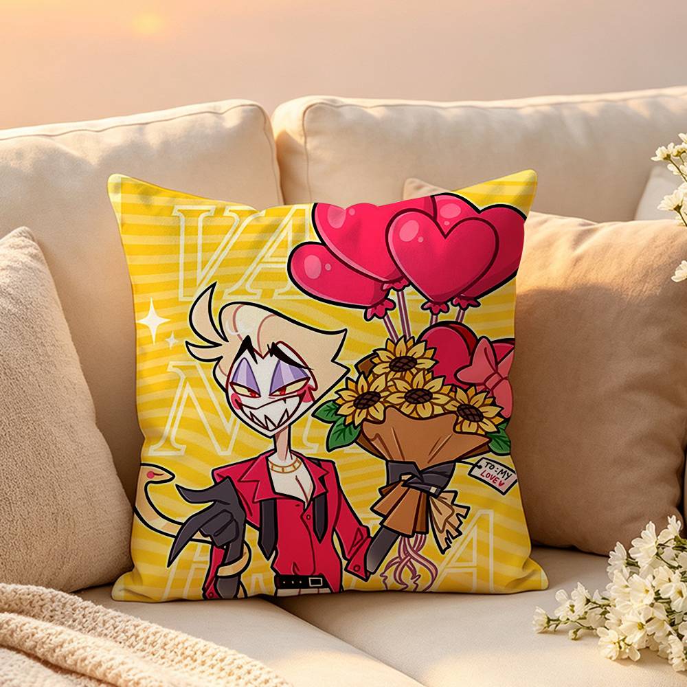 Animation Hazbin Hotel Llucifer Pillow Case Pattern Printed Pillowcase For Living Room Sofa Cushion Cover