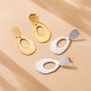 Gold Irregular Drop Earrings Hollow Oval Dangle Earrings for Women