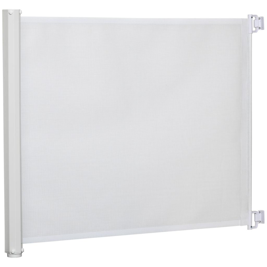 Retractable Stair Gate Dog Pet Barrier For Doorway Staircase Hallway White