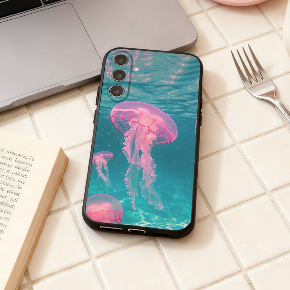 Cool Marine Life Patterns Phone Case For Samsung Galaxy A73,A72,A71,A70,A53,A52,A51,Others Soft Black Shell