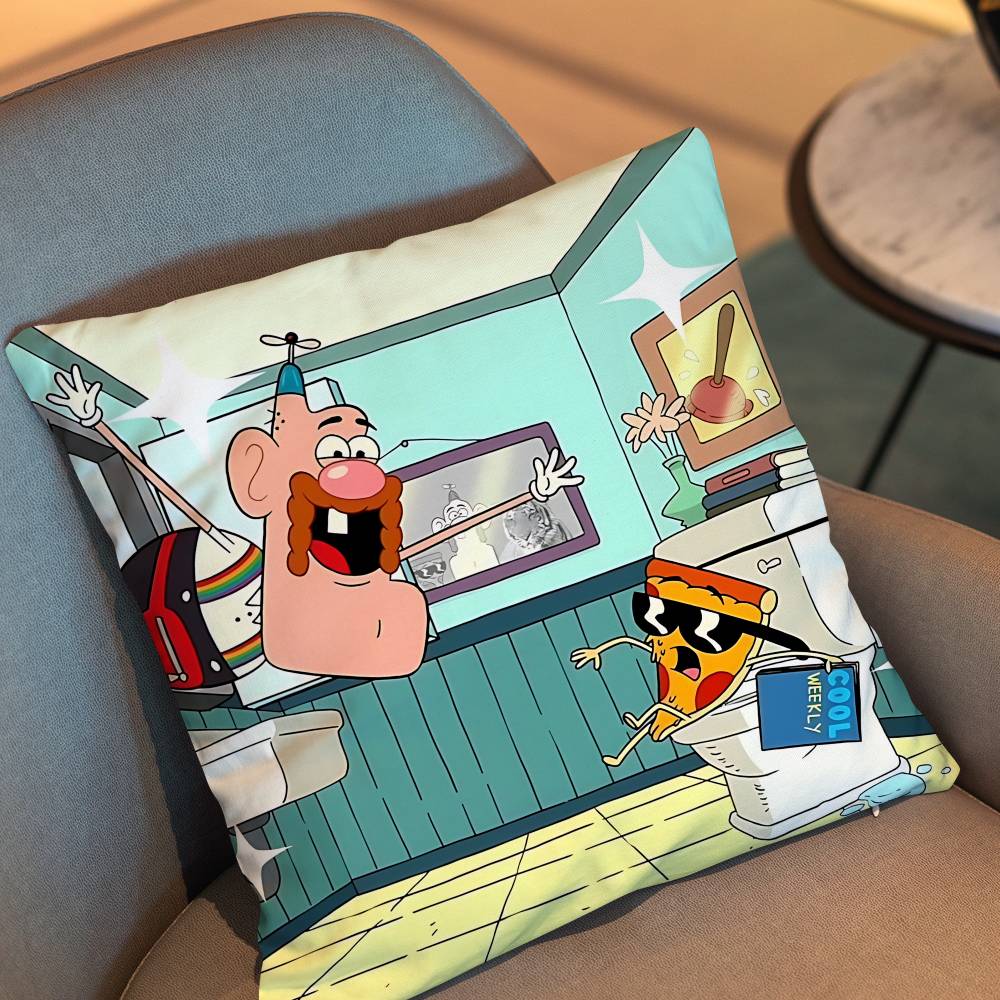 P-Pizza Steve U-Uncle Grandpa Pillow Case Pillow Case Living Room Sofa Cushion Cover Suitable For Home Bedroom Room Decoration