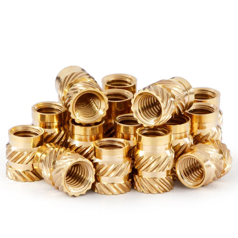 M2.5 M3 Brass Insert Nut Double Twill Copper Nuts Hot Melt Knurled Thread Nuts Injection Embedment Insertion Copper Nut