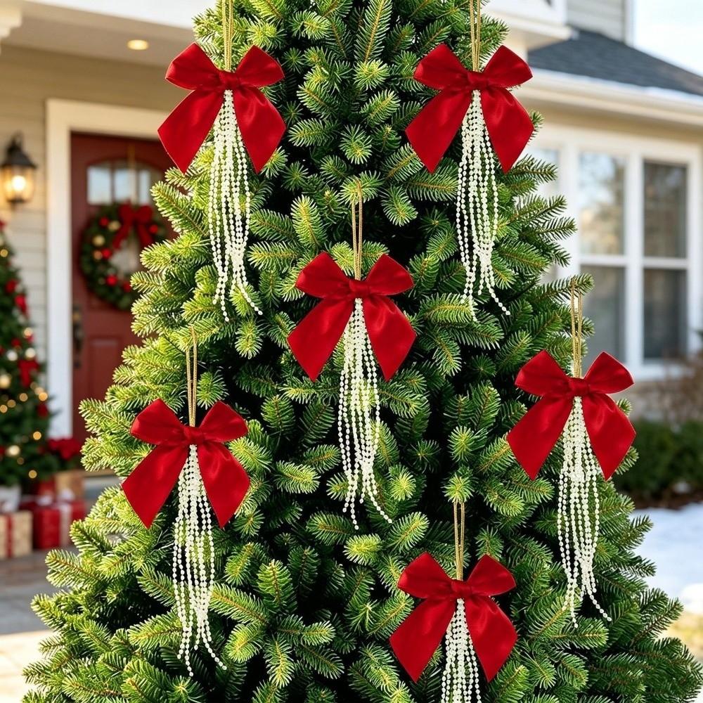 Gold Twist Ties Red Ribbon Bows Red Color Gift Wrap Bows Christmas Tree Bows Wreath Garland