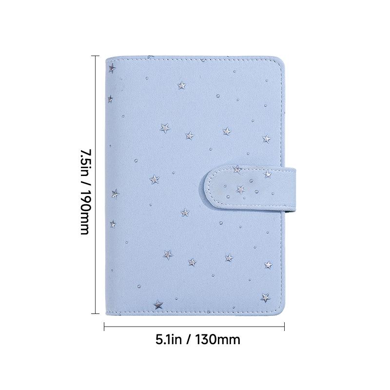 A5A6 Colorful Retro Glitter Star Moon DIY Binder Photocards Collect Book Diary Agenda Planner Cover Stationery
