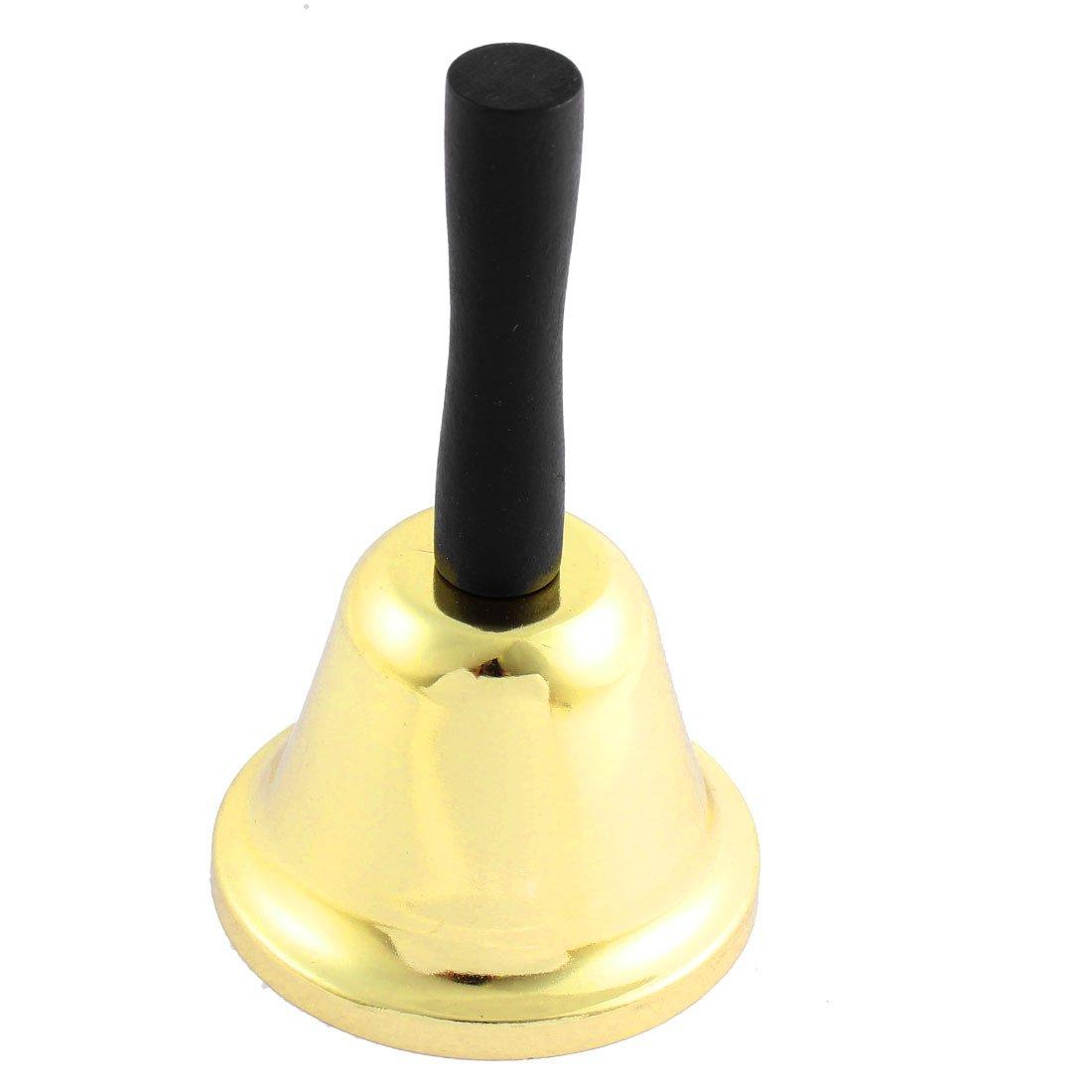 

uxcell Hand Bell, Call Bell, Gold Tone, Black, Metal and Plastic, 130x74mm