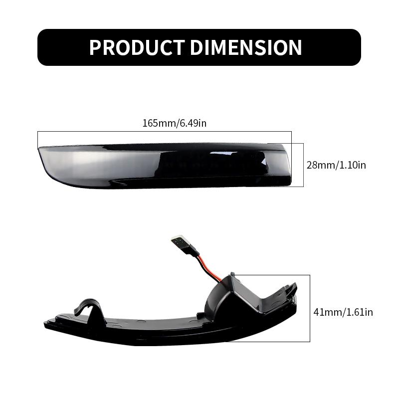 2PCS LED Dynamic Turn Signal Light Side Mirror Indicator Blinker For Ford Kuga Escape EcoSport C-Max S-Max Focus 3 MK3 SE/ST/RS